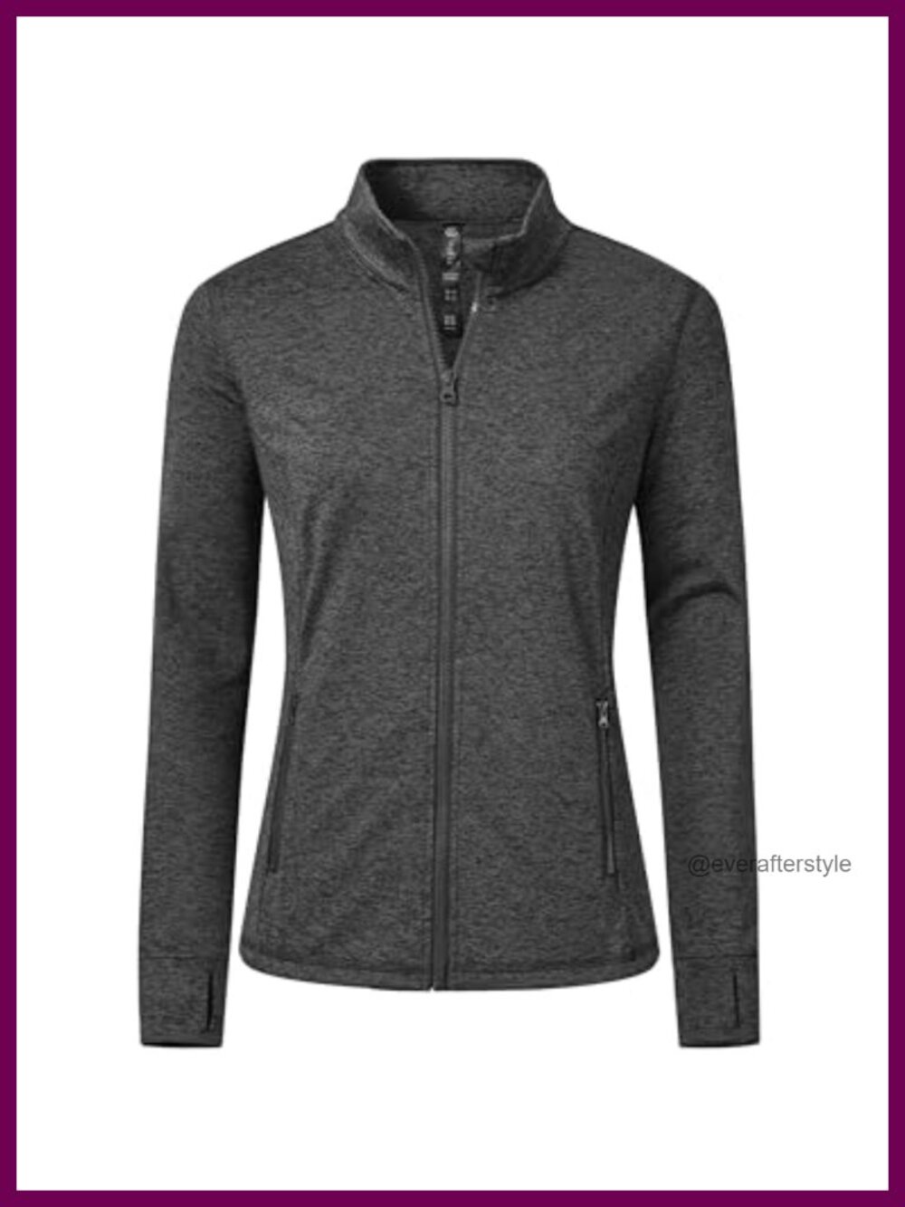 Women's Fleece Lined Running Jacket UPF 50+ Full Zip Athletic Outdoor Top
